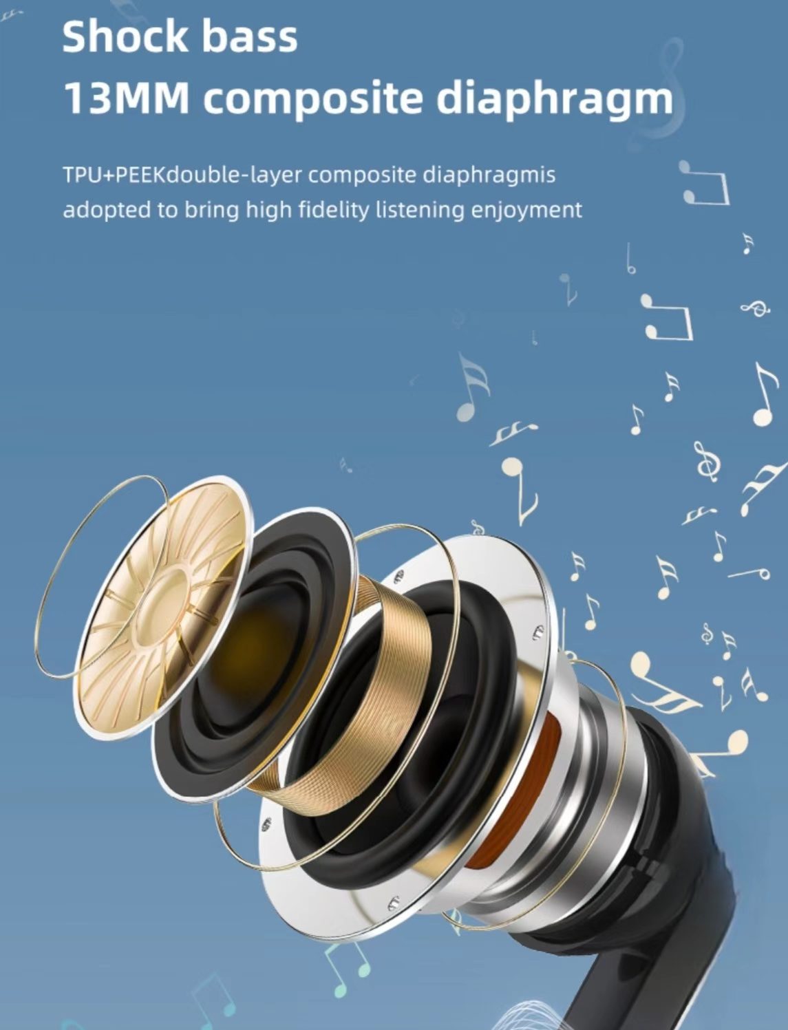 Digital Display TWS Bluetooth Earphones with Dual Microphone ENC, Low Latency, and Ultra-Long Battery Life for Music.