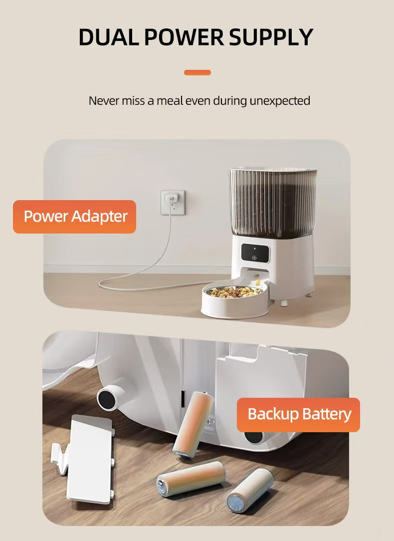 Smart Pet Feeder with Camera, Automatic for Cats