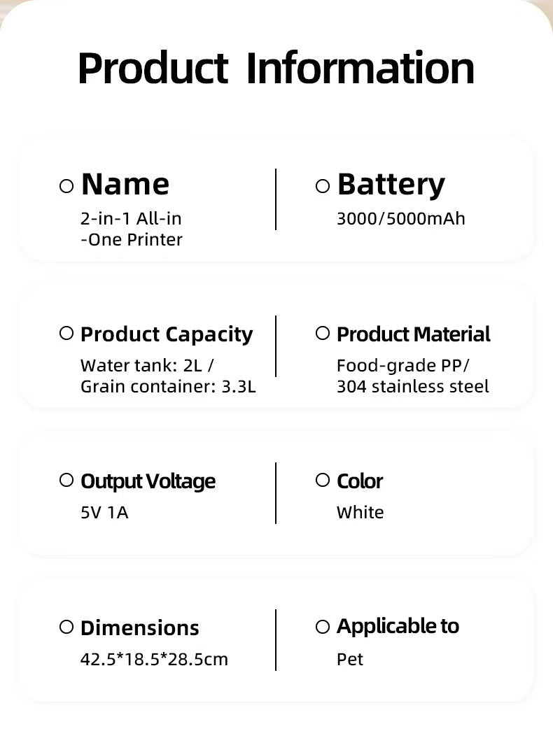 2-in-1 Cordless Automatic Feeder & Waterer with Constant Temperature, All-in-One Unit for Cats and Dogs
