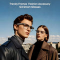 AI Smart Glasses G1, New Semi-Rimless Business Style with 8MP HD Photo/Video, Real-Time Translation & Smart Bluetooth.