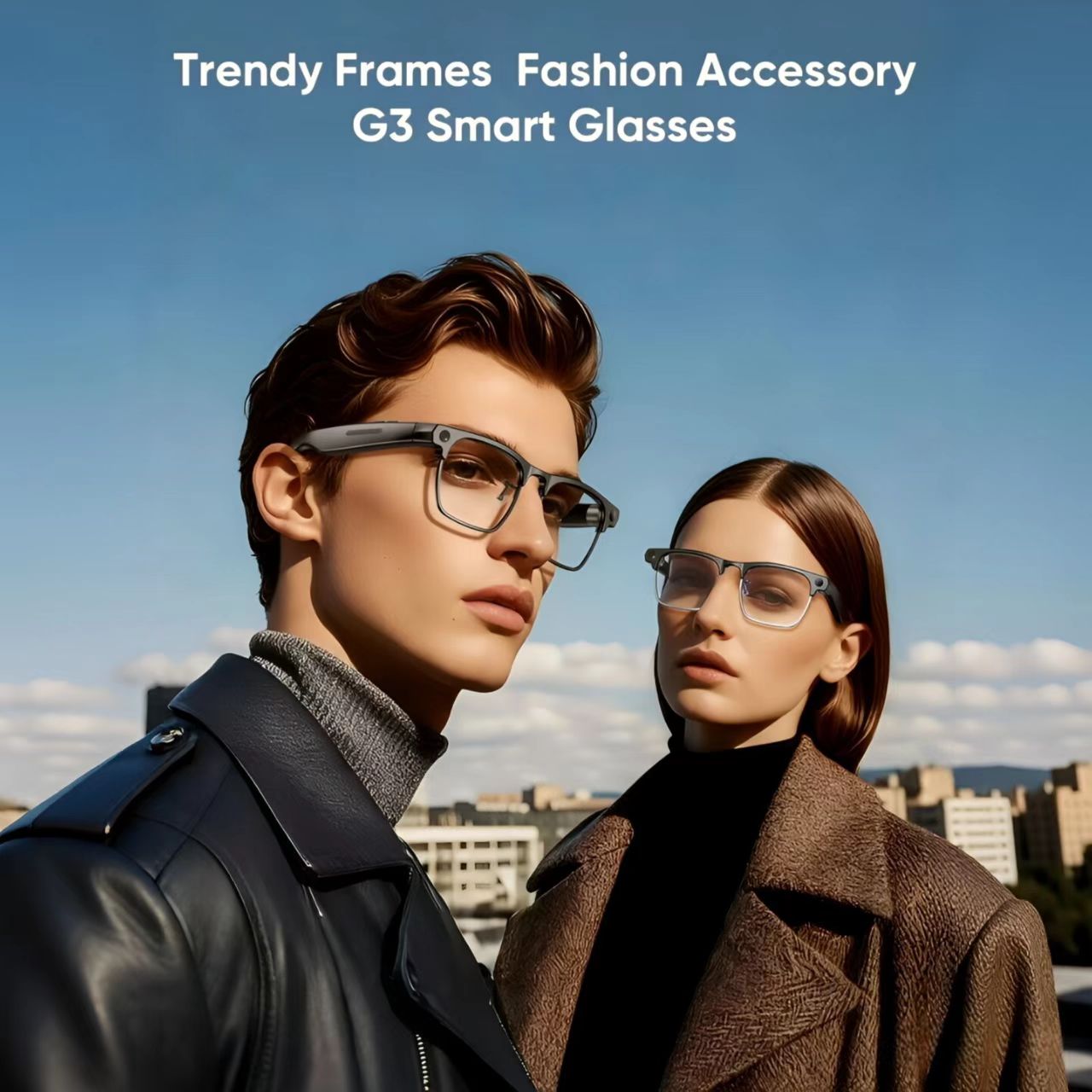 AI Smart Glasses G1, New Semi-Rimless Business Style with 8MP HD Photo/Video, Real-Time Translation & Smart Bluetooth.