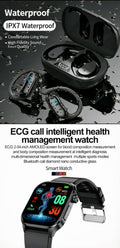 TWS Sports IPX7 Waterproof Bluetooth Earbuds & ET580 Smart Watch