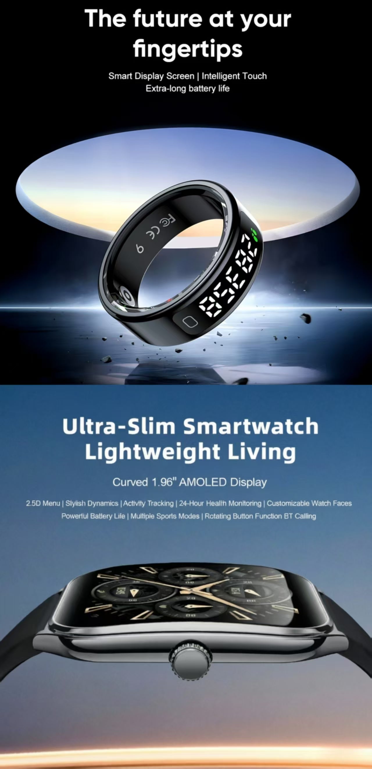 MT61 Smart Watch & R11 Sports Smart Ring