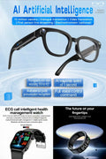 Future-Ready AI Gear: AI Translation Smart Glasses 13MP Photochromic, ET580 Smart Watch & R11 Smart Ring