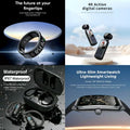 4-in-1 Smart Lifestyle Bundle: Smart Ring, Ultra-Slim Watch, 4K Action Camera & Waterproof Earbuds