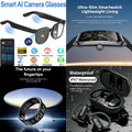 4-in-1 Premium Smart AI & Lifestyle Bundle: Smart AI Camera Glasses, Smart Ring, Ultra-Slim Smartwatch & IPX7 Waterproof Open-Ear Headphones