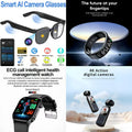 4-in-1 Smart AI Tech & Health Bundle: Smart AI Camera Glasses + ECG Call Health Watch + 4K Action Camera + Smart Ring (Future at Your Fingertips)